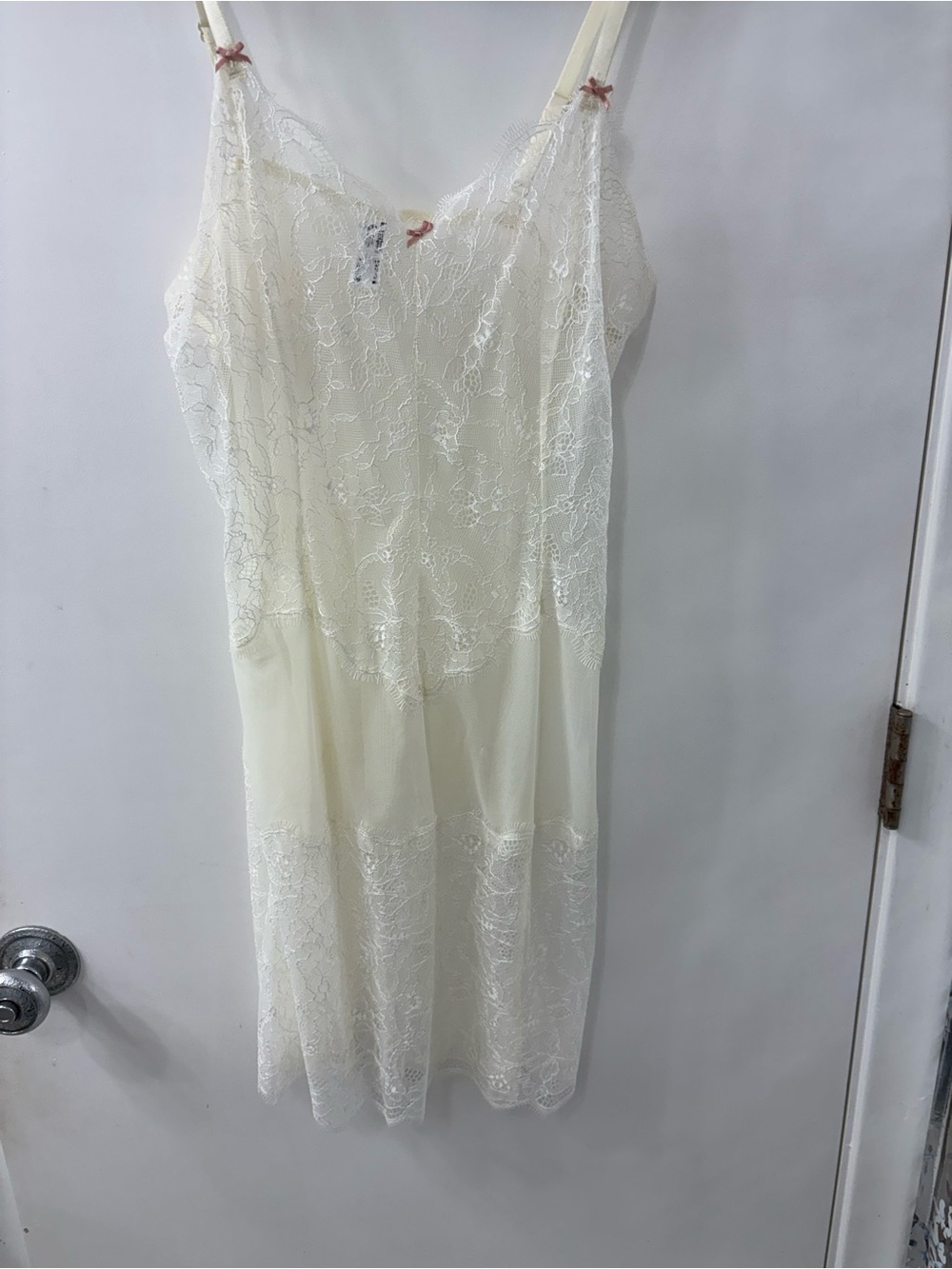 B.Tempt d Chemise with Pink Bow Trim - Ivory
